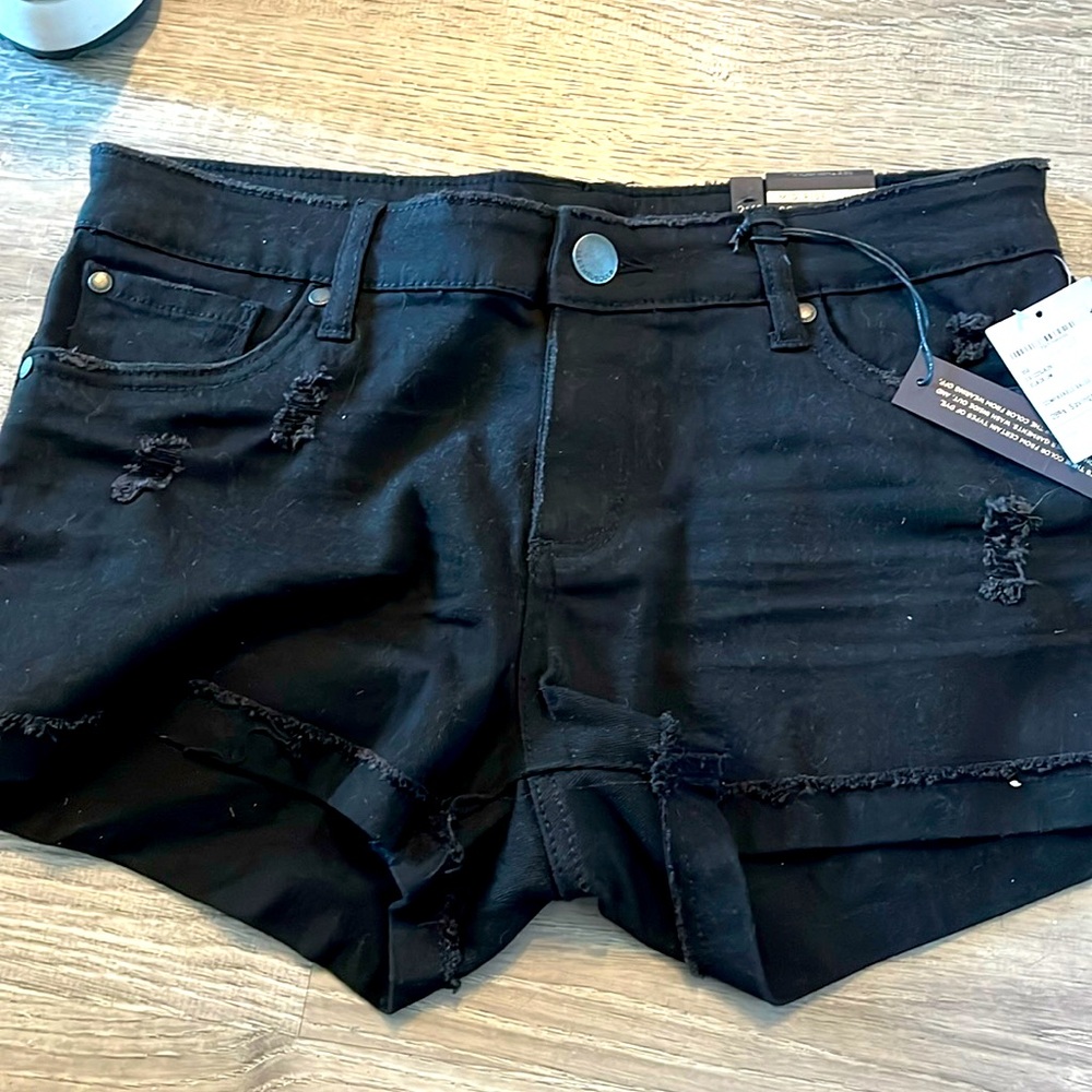 Black jeans shorts w stretch